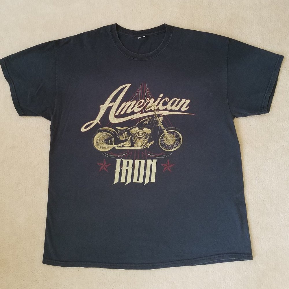American Iron Motorcycle Chopper Biker T. Shirt